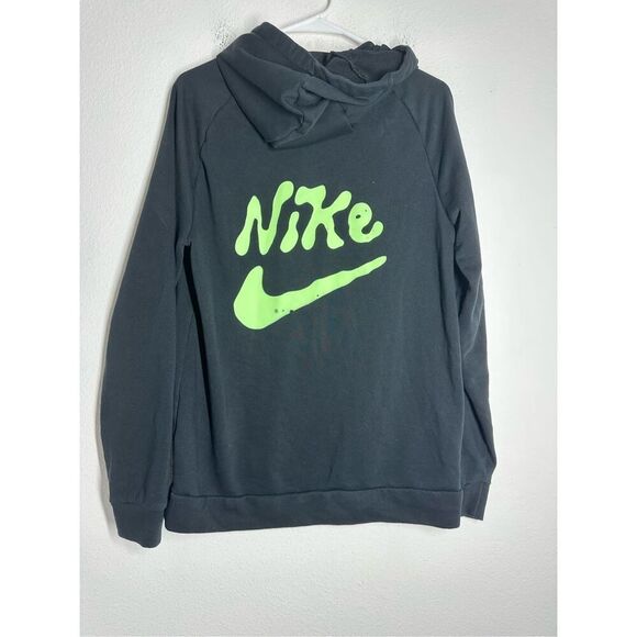 Nike Dri-FIT Studio '72 Men's Pullover Fitness Hoodie Black Green Logo Size S - Picture 3 of 11